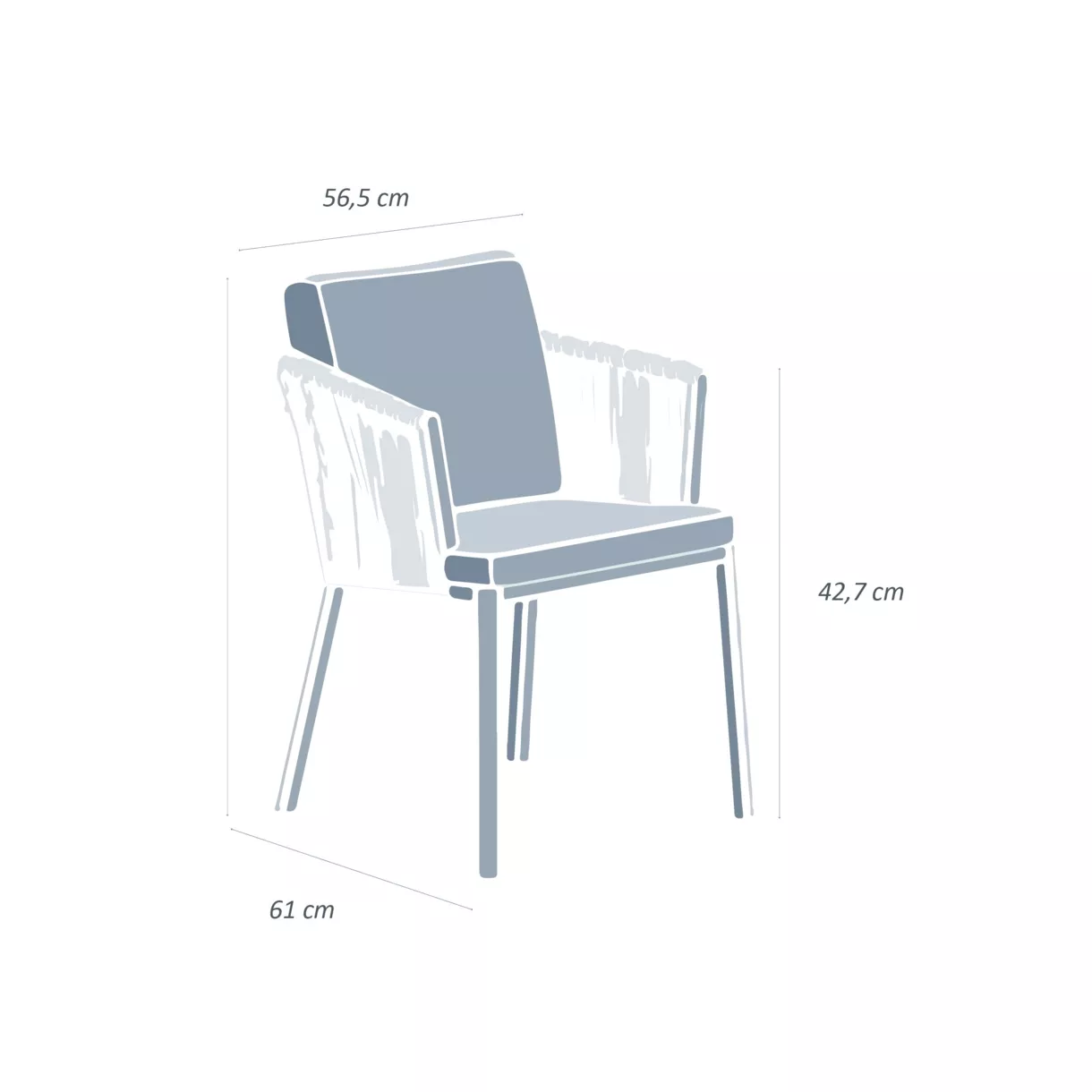 Lote de 2 sillones de jardín en aluminio Amalfi - Blanco y Topo