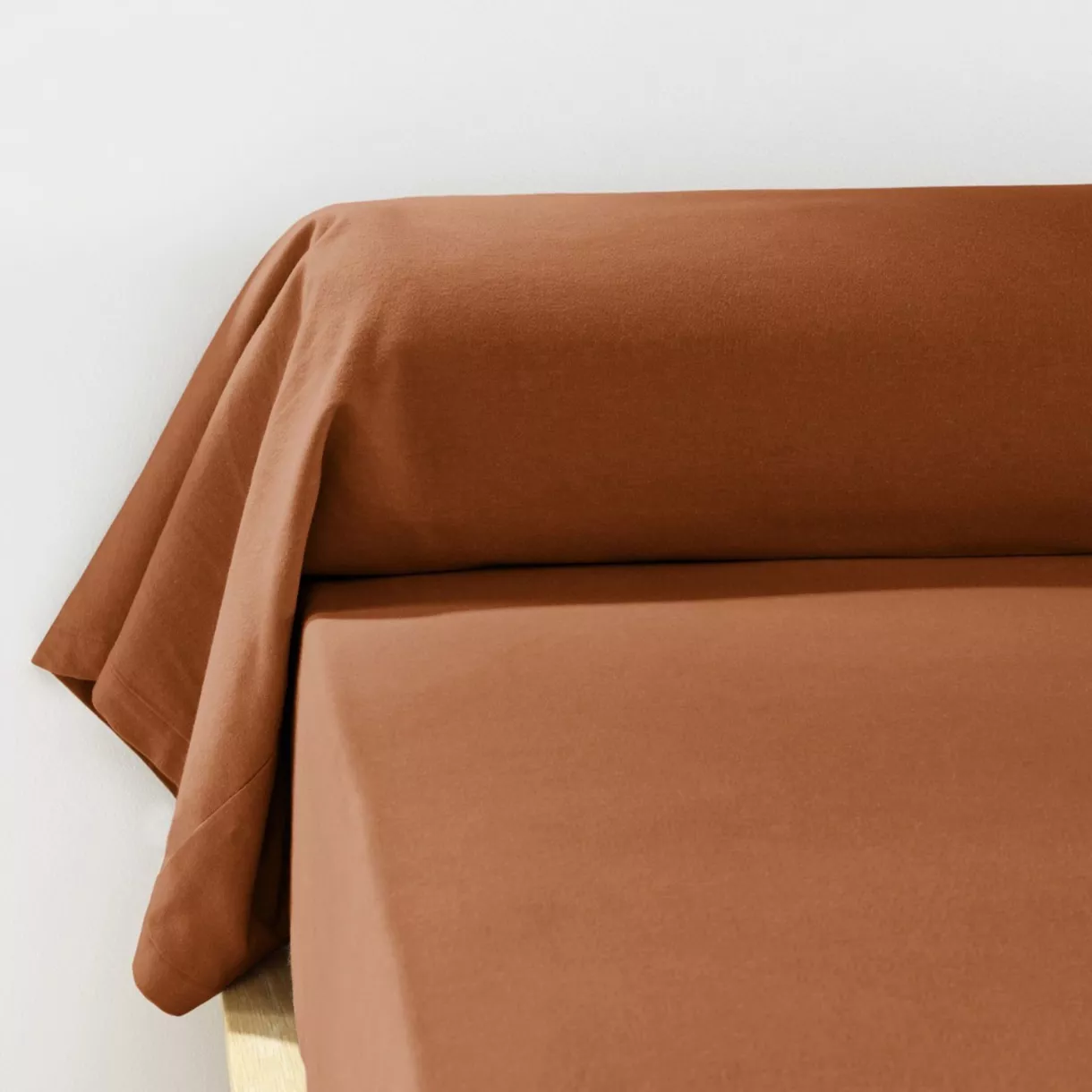 marque eminza - Taie de traversin ¯ diamètre environ 27 x longueur 185 cm Flanelle unie NINA Unie Terracotta