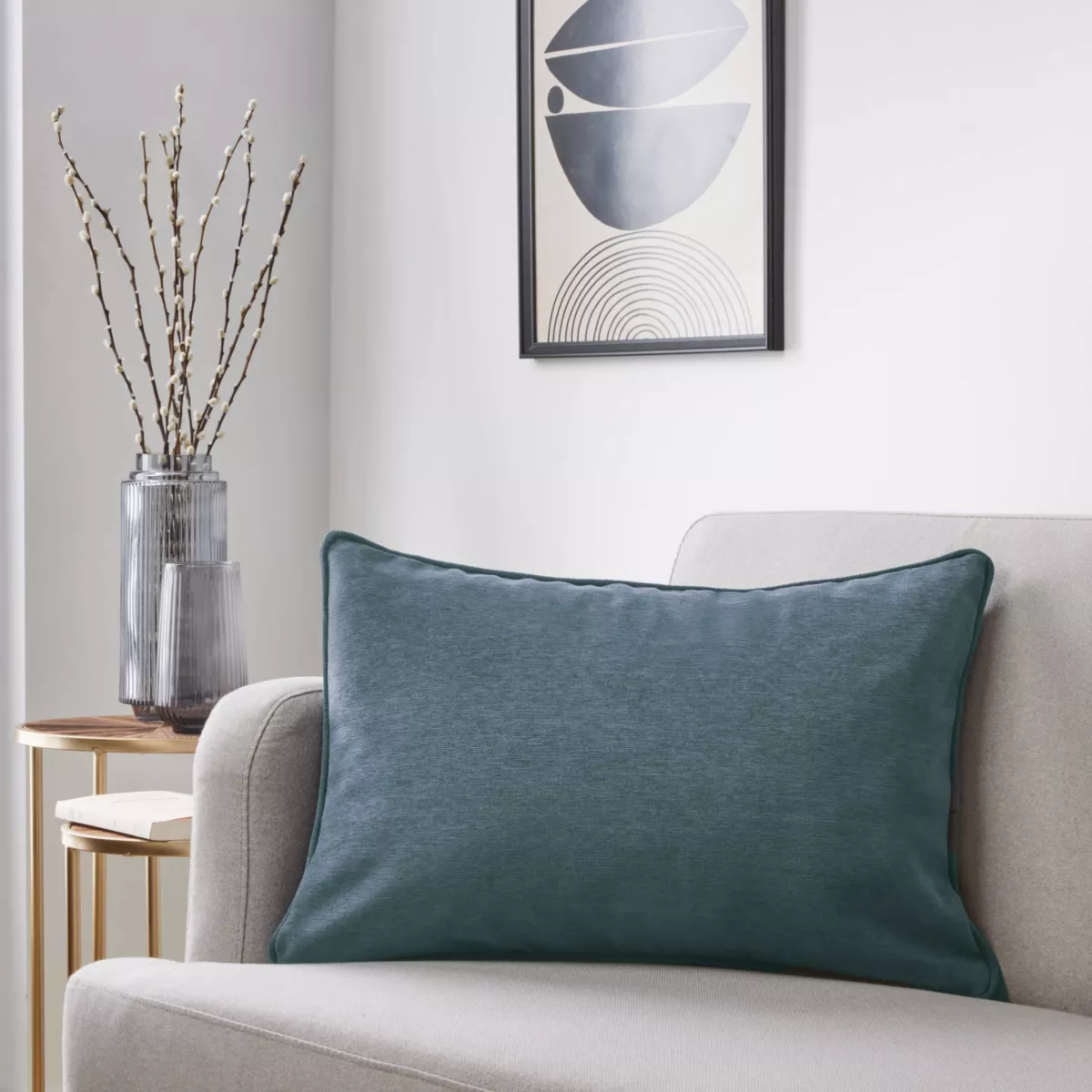 Coussin rectangulaire (40 x 60 cm) Minuit Gris bleu