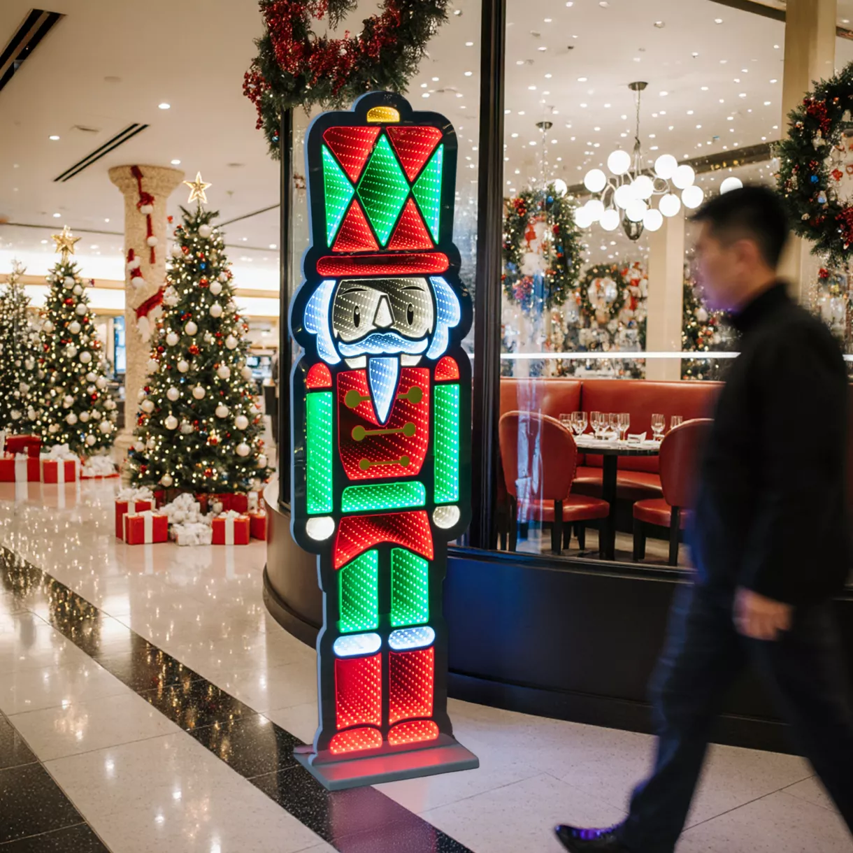 Verlichte notenkraker 624 LED (H120 cm) Infinity Koud wit/Multicolor