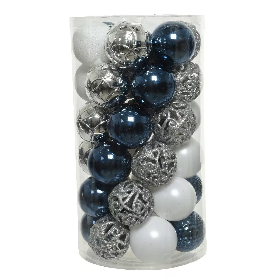 Lot de 37 boules de Noël (D60 mm) Alpine Bleu nuit 1