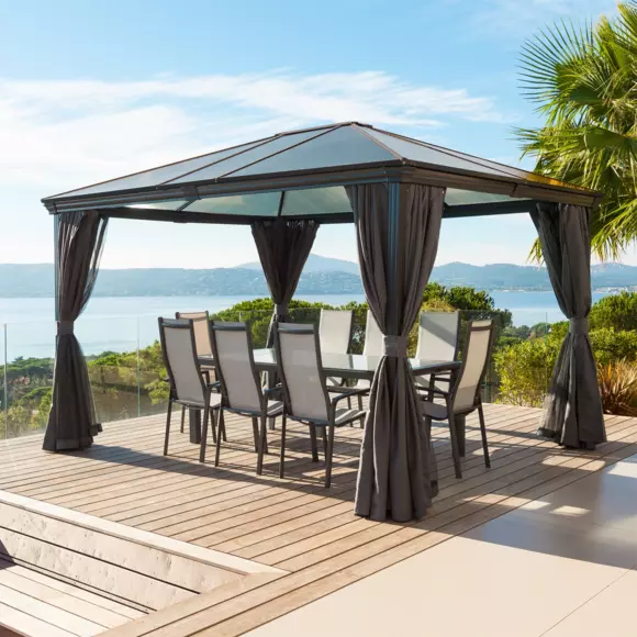 Lote de 4 cortinas para toldo Belize (3,6 x 3 m) - color Pizarra 2