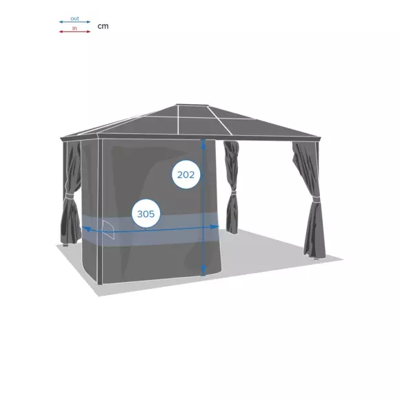Lot de 4 rideaux de tonnelle Belize (3,6 x 3 m) - Ardoise 3