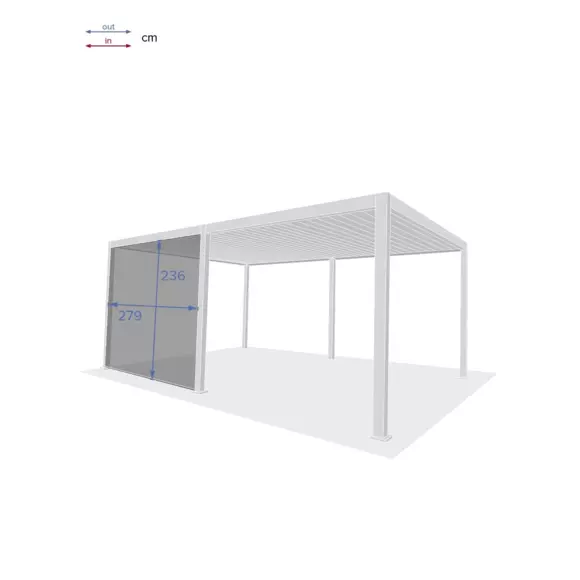 Rolgordijn zijkant voor pergola Evora groot model (6 x 3,6 m) - Leigrijs 3