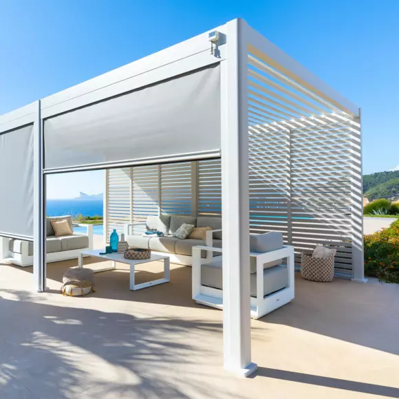 Persienne pour  pergola Evora GM (6 x 3,6 m) - Blanc 2