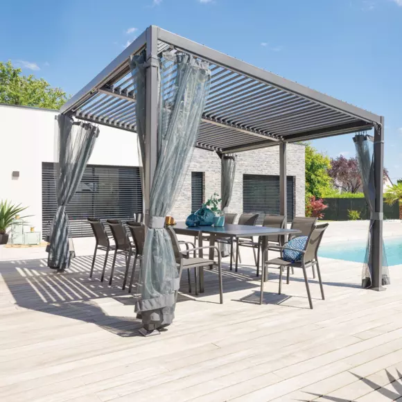 Lote de 4 mosquiteros para cenador Avila (4 x 3 m) - Gris 2