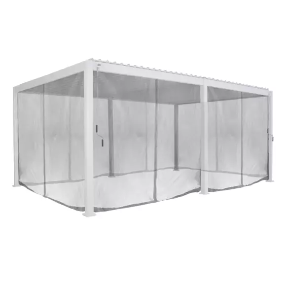 Lot de 6 rideaux et rails pour pergola Evora (6 x 3,6 m) - Gris clair 3