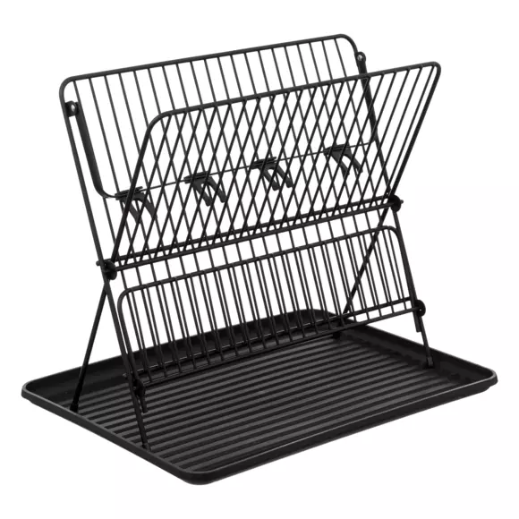 Escurridor plegable 2 niveles Negro