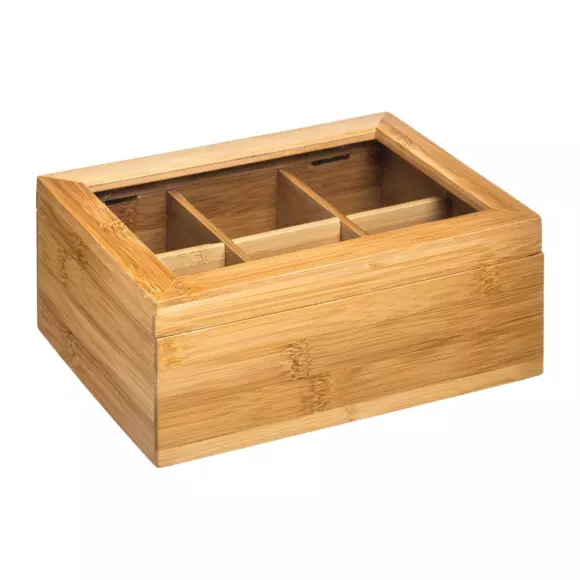 Boîte à thé bambou Siao Marron naturel 2