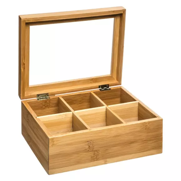 Caja de té de bambú Siao Natural marrón 3