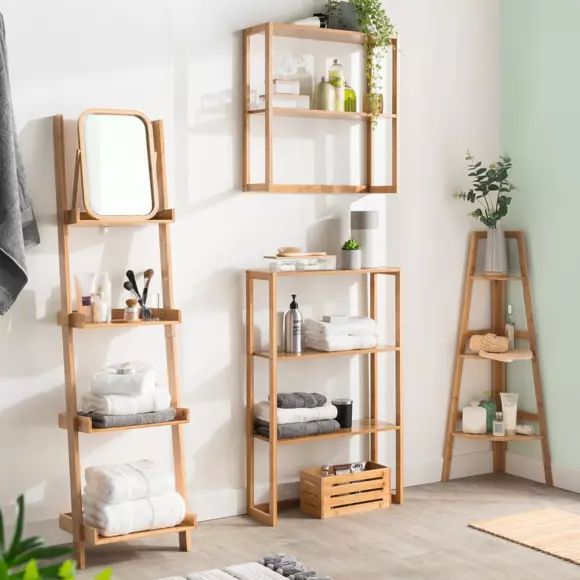 Etagère d'angle bambou Siao Marron 2