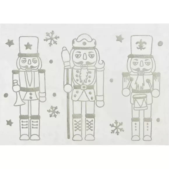 Fenstersticker Nussknacker mit Pailletten