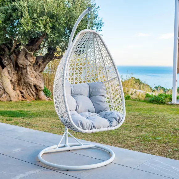 Hängekorbsessel Coral - Weiß 8