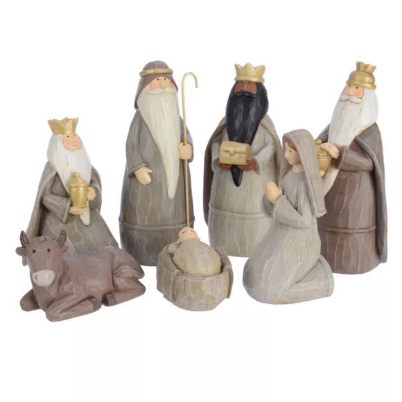 Les 7 santons (Hauteur 18 cm) d'Isabelle