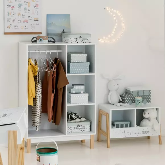 Rangement enfant casier double Ecriture Blanc 2
