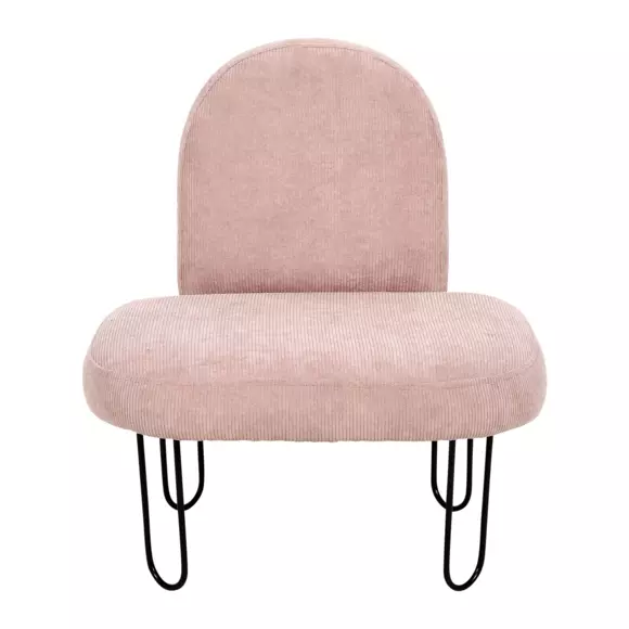 Fauteuil enfant velours Augustin Rose 2