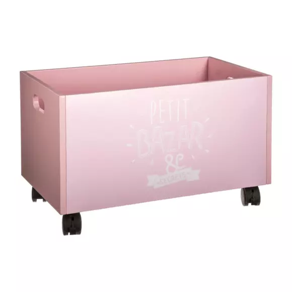 Caja para juguetes con ruedas Oxo Rosa 2