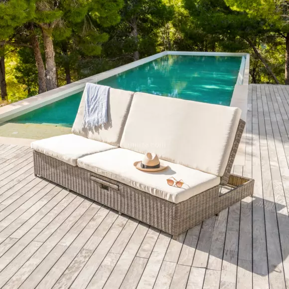 Transat double / Canapé de jardin Calvi - Sepia/Beige 3