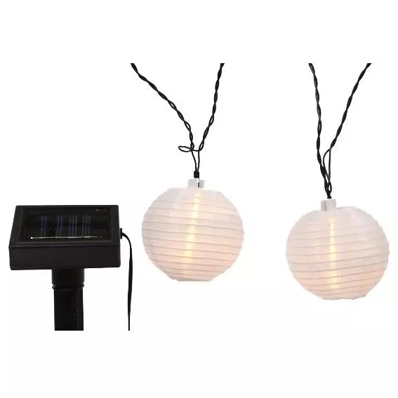 Guirlande solaire à LED Lanternes - Blanc chaud 3