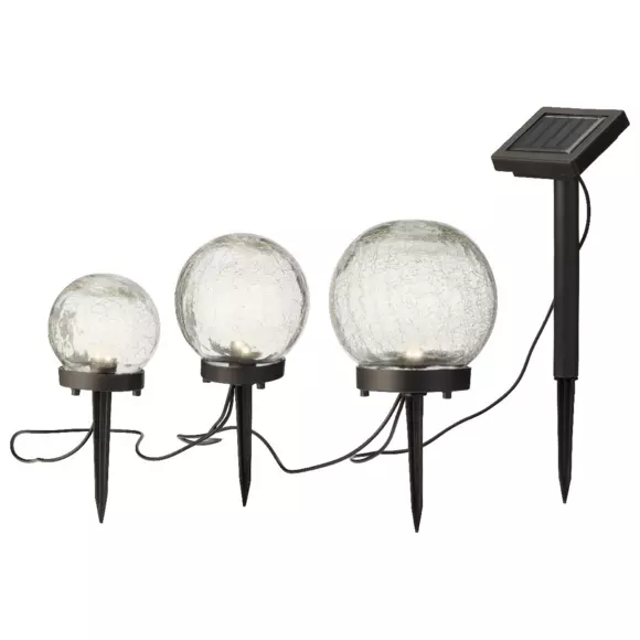 Lote de 3 bolardos solares Bola - Transparente 3