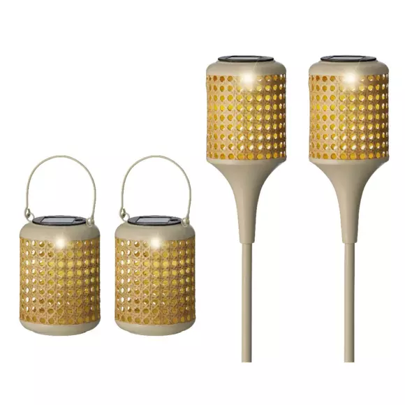 Lote de 4  luces solares Soly Beige 3