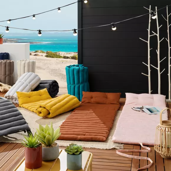 Matelas de plage enroulable (L180 cm) Pixel Rose poudré 2