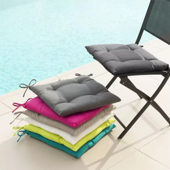 Galette de chaise matelassée (40 cm) Korai Gris ardoise 2