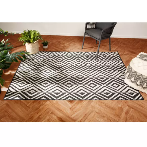 Alfombra de exterior (120 x 160 cm) Losange Negro 3