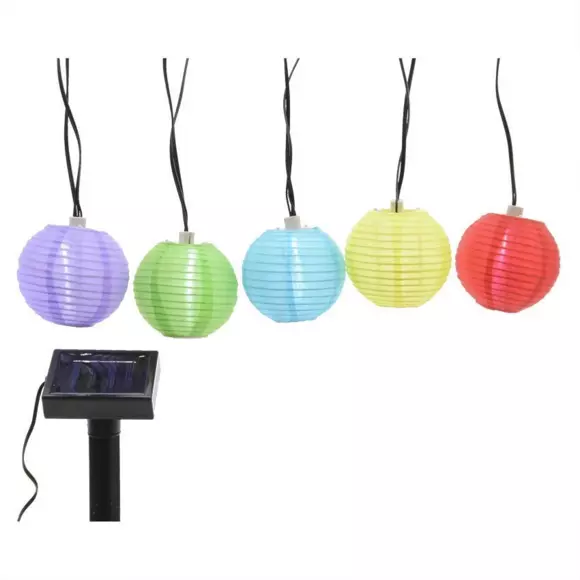 Guirnalda Solar con LED con Farolillos multicolores - Blanco frío 2