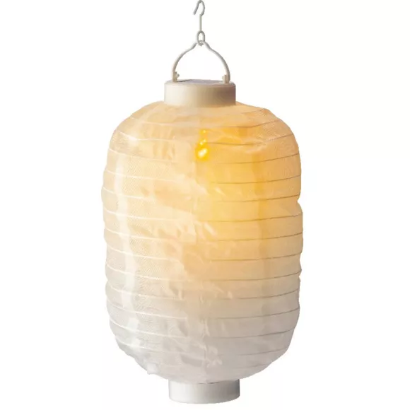 Lanterne chinoise solaire LED Cylindre effet flamme - Blanc chaud 4