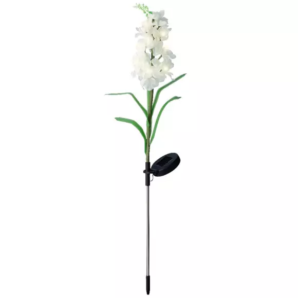 Lot de 2 piques de jardin solaires LED Glaïeul - Blanc chaud 3
