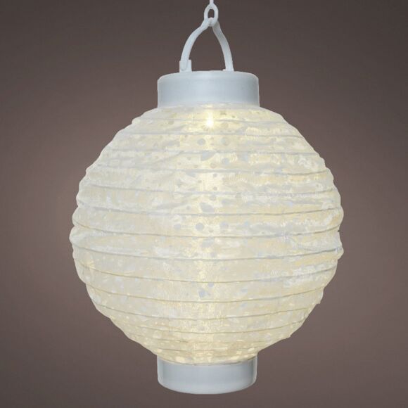 Lanterne chinoise solaire LED Boule - Blanc chaud