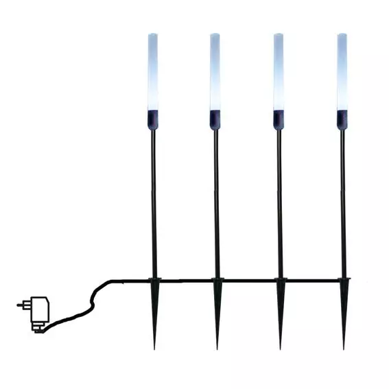 Lot de 4 piques cylindre - Blanc froid 2