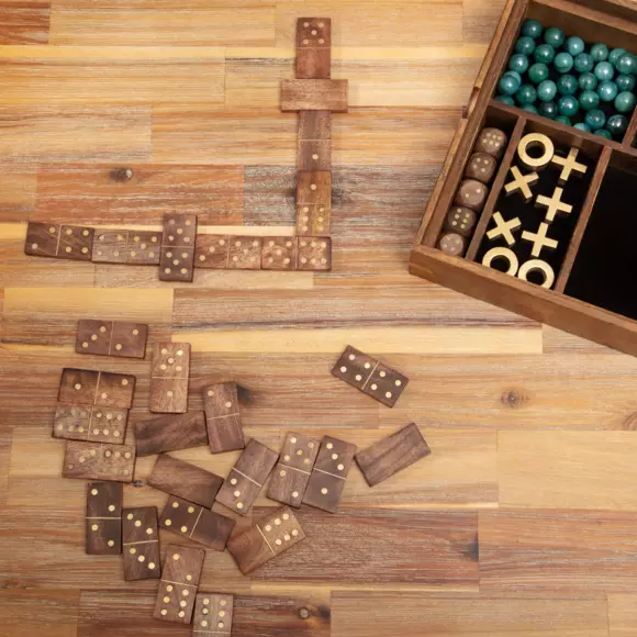 Coffret jeu solitaire manguier Beige