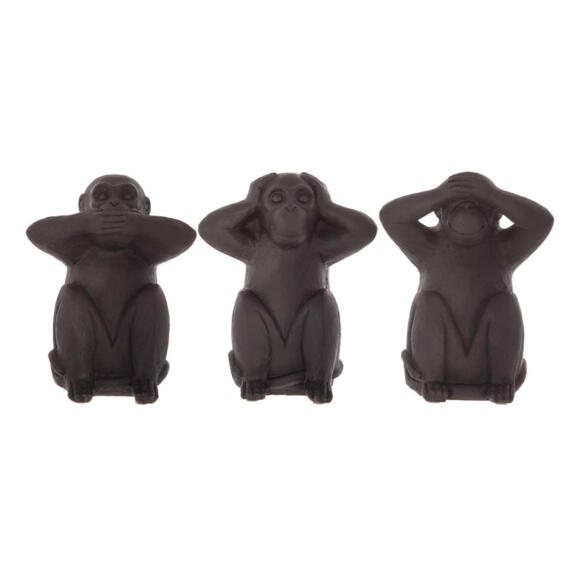 Set van 3 apen Sagesse Zwart 3
