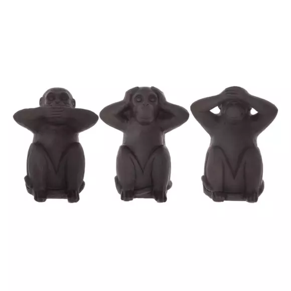 3er Set Affen Sagesse Schwarz 3