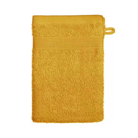 Lote de 2 guantes de baño Krista Amarillo ocre 2