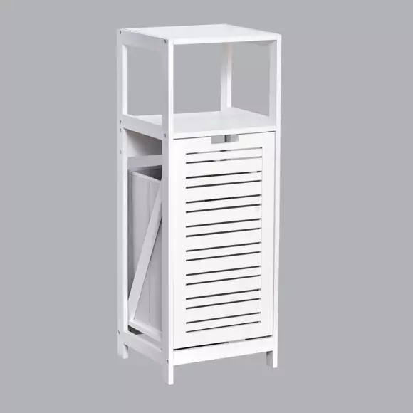 Meuble bas panier à linge Miami Blanc 3