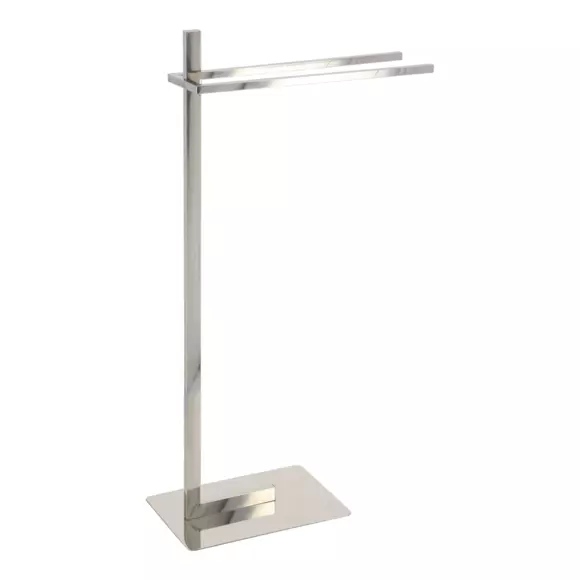 Portaasciugamani quadrato 2 sbarre Cromo Argento 2