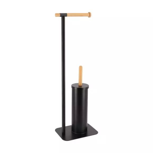 Scopino e portarotolo wc Bambù Nero 2