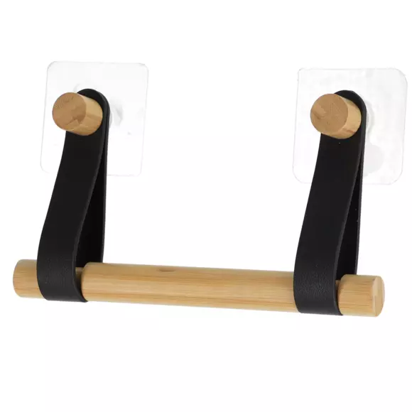 Toilettenpapierhalter zum Kleben Kunstleder Easy Chic Schwarz 2