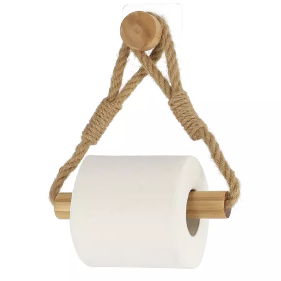 Portarotolo wc adesivo bambù e corda Easy Chic Naturale 2