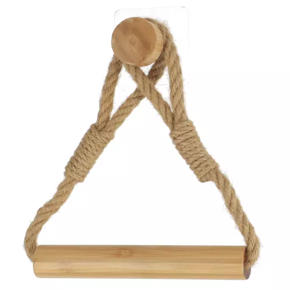 Dérouleur de papier toilette adhésif bambou et corde Easy Chic Naturel 3