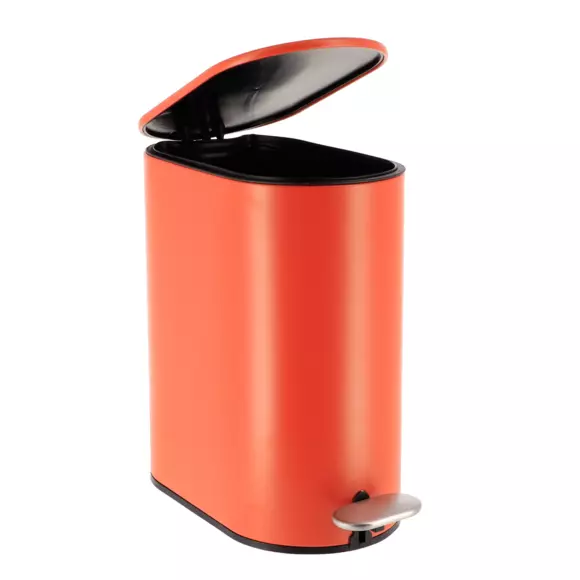 Treteimer mit Absenkautomatik Black Line Korallenrot 3