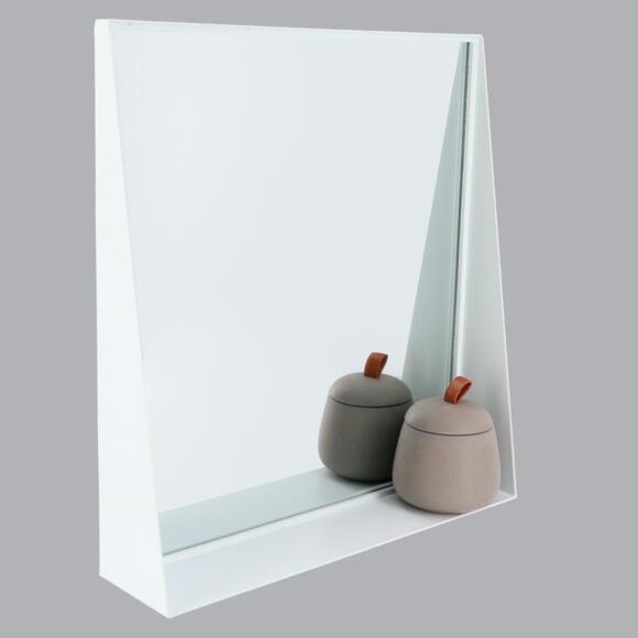 Miroir avec tablette Blanc
