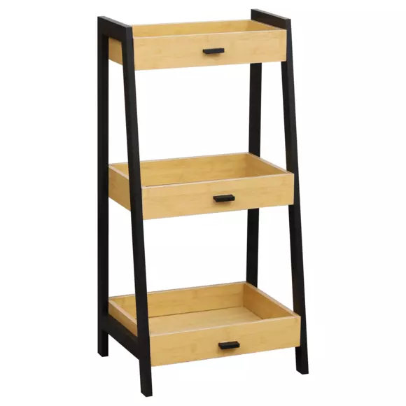 Meuble 3 étagères Cebu Noir/Bois 3