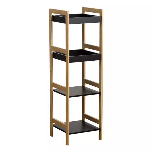 Mueble 4 estantes Bambú Negro 2
