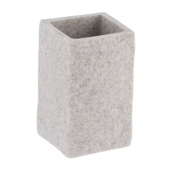 Set di accessori per il bagno effetto pietra Grigio 3