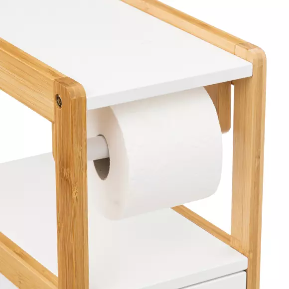 Porta papel de baño y dispensador Natureo Blanco