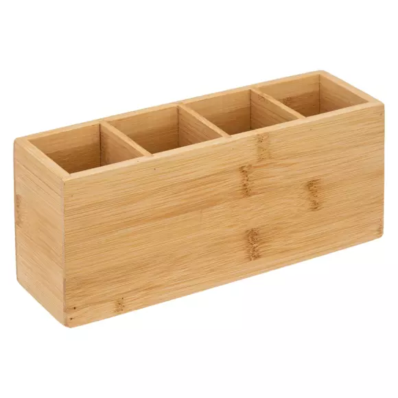 Organizer 4-Fächer aus Bambus Naturfarben 2